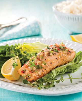 Jalapeño, Lime, and Ginger Grilled Salmon