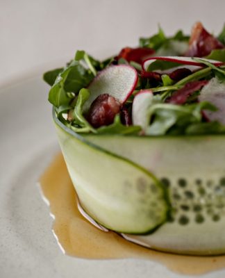 Facon Salad with Maple Cider vinaigrette