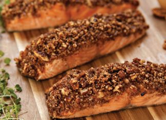 Honey Pecan Crusted Salmon