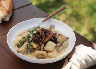 Gnocchi with Wild Mushroom Cream Sauce