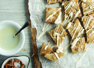 Dairy White Chocolate Pretzel Blondies
