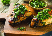 Pesto Tomato Chicken with Bulgur
